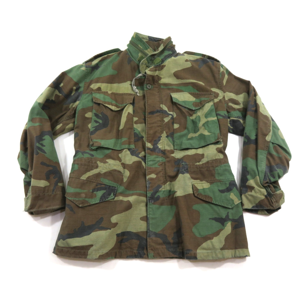 Military Cold Weather Field Coat Woodland Camo Jacket S Short 1980s
